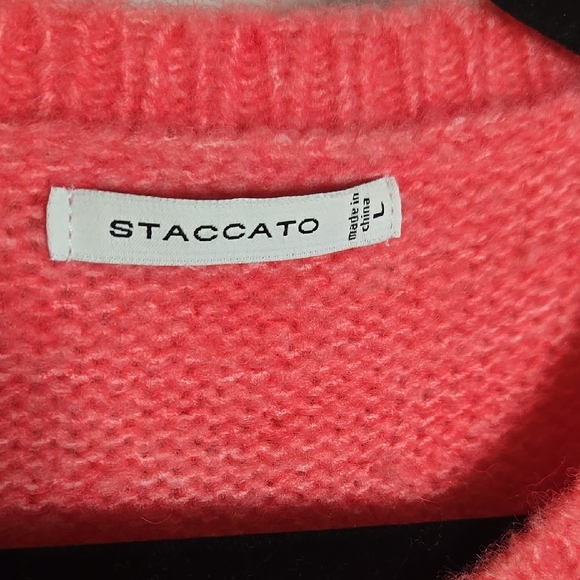 Staccato Pink Heart Sweater Cozy Feminine Pullover Coquette Romantic Girly Soft - Picture 2 of 4